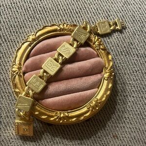 Versace Gold Letter Bracelet nice weight new unisex